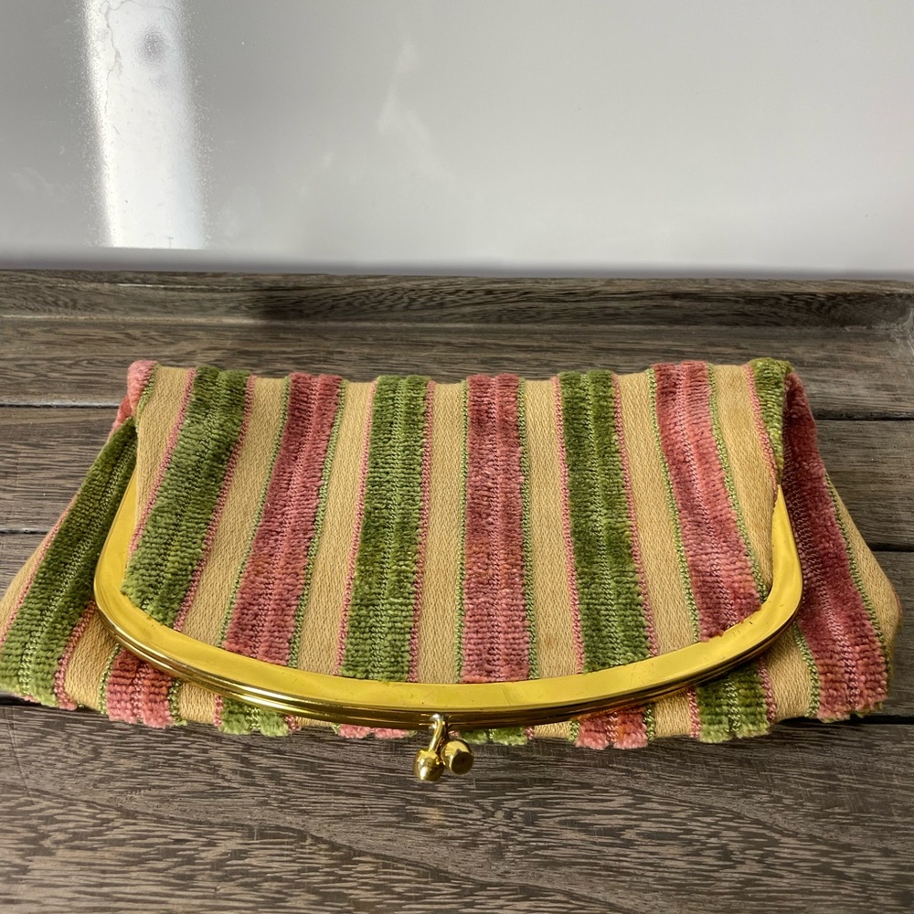 Saks Fifth Avenue Multicolor Striped Clutch